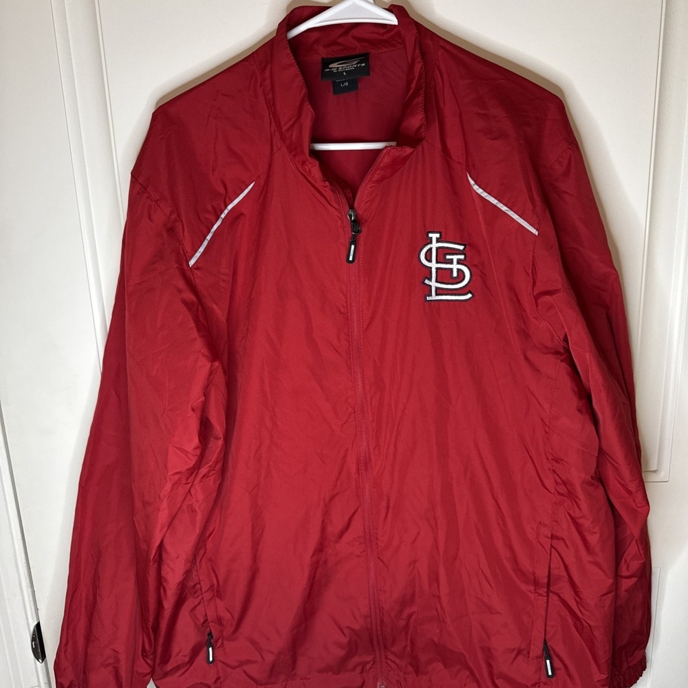Preowned St. Louis Cardinals Windbreaker Jacket Mens Full Zip Red Sz L‎